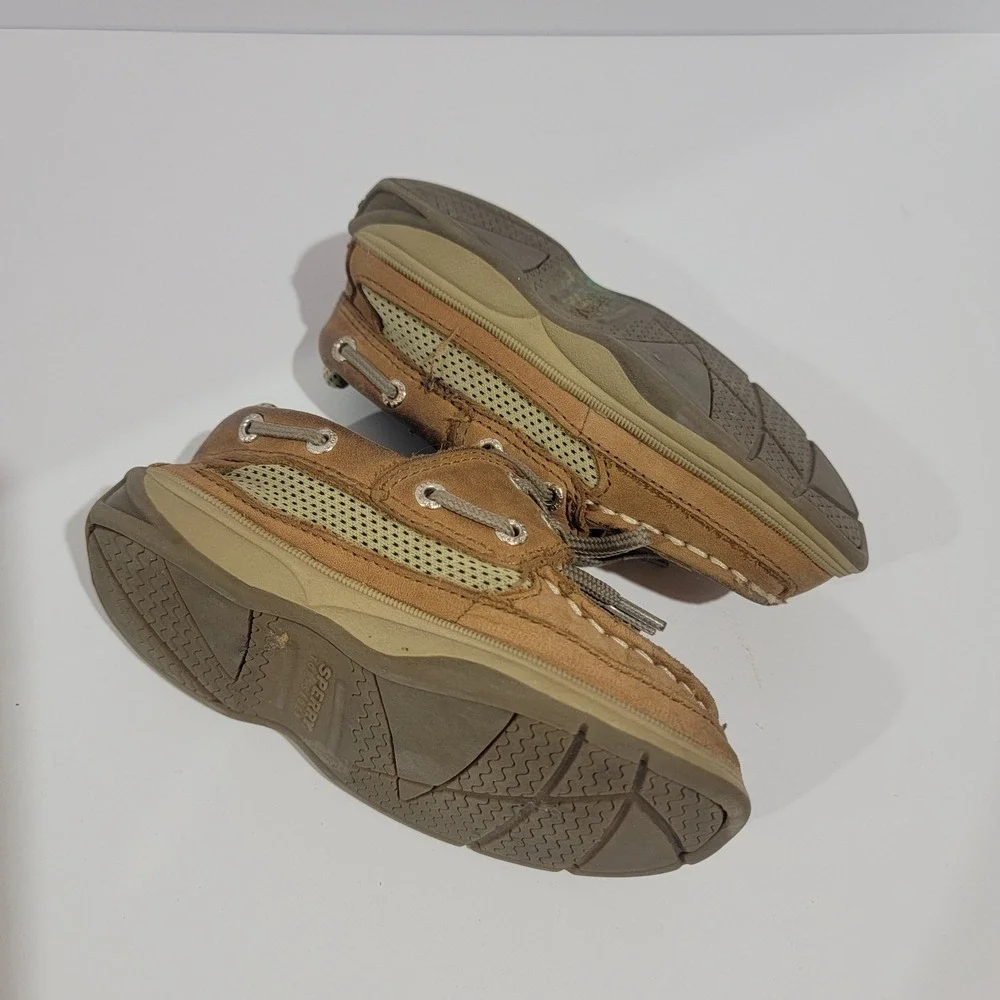 Sperry Top-Sider Kids Billfish Tan Leather Boat Shoes Loafers 8.5M CB48948A